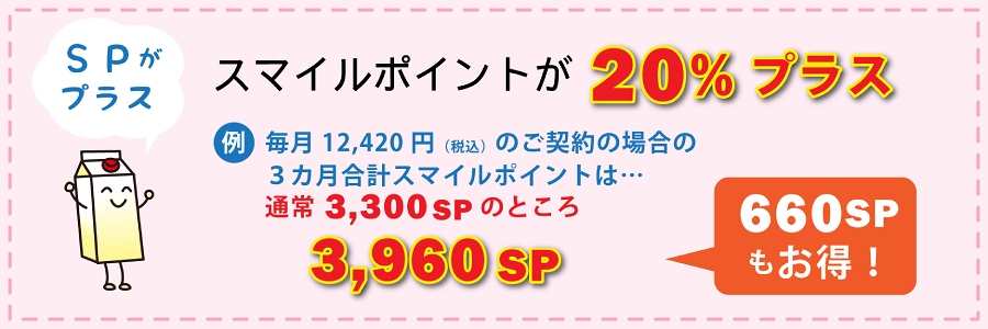 毎月11,000円ご契約時の3ヵ月のSP合計は660円分もお得